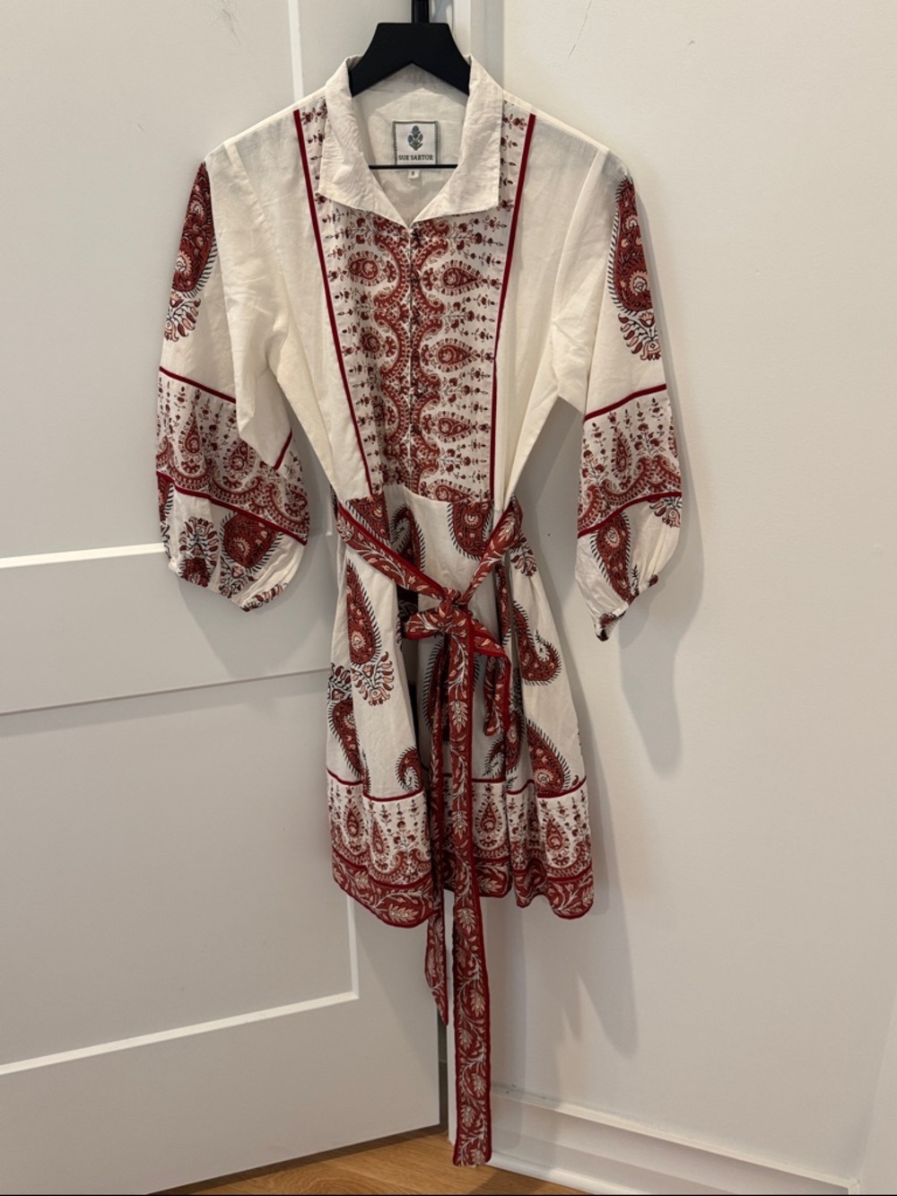 Sue Sartor short Flounce dress S NWOT $429